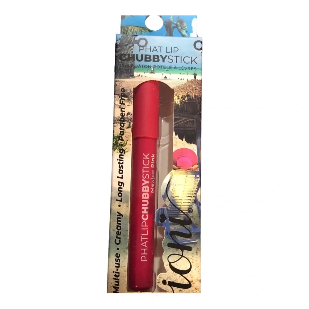 2 lipstick & liner-in-1 multi-use creamy long lasting red & pink chubbystick new